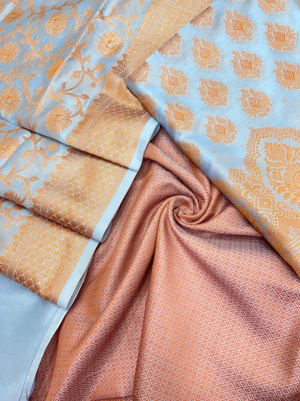 Humairah_Presents_Light_Grey_Semi_Katan_Silk_3_pcs_Suit_Set_with_Plain_Bottom_and_Top_Copper_Floral_Zari_Booti_with_Copper_Zari_Jaal_Dupatta_ASD_104