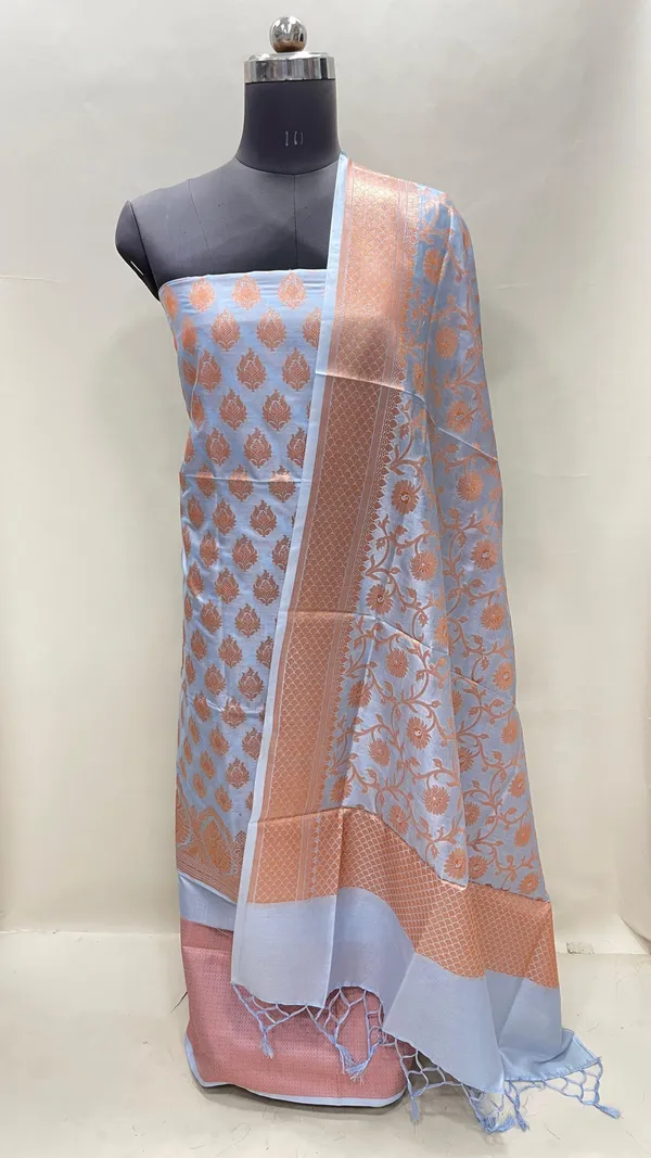 Humairah_Presents_Light_Grey_Semi_Katan_Silk_3_pcs_Suit_Set_with_Plain_Bottom_and_Top_Copper_Floral_Zari_Booti_with_Copper_Zari_Jaal_Dupatta_ASD_104