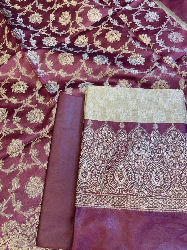 Beige_Art_Silk_Floral_Zari_Jaal_Contrast_Banarasi_Suit_with_Maroon_Dupatta_625AJ_TPT66