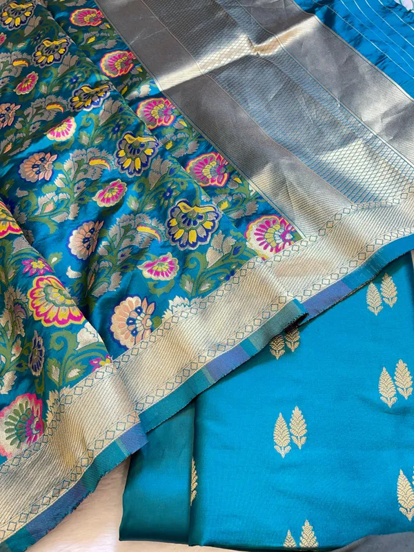Teal_Blue_Katan_Silk_Zari_Booti_Banarasi_3_pcs_Suit_Set_with_Multicolor_Mina_Dupatta_700SKL_KS2
