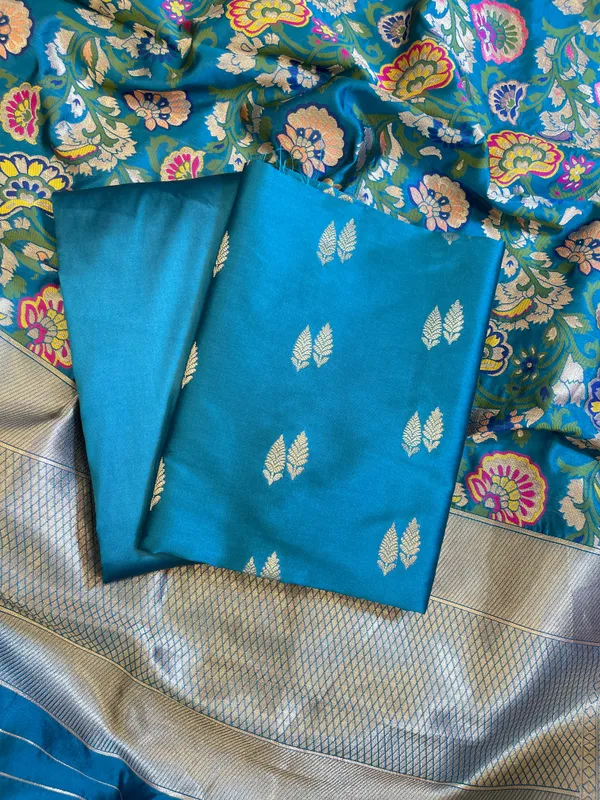 Teal_Blue_Katan_Silk_Zari_Booti_Banarasi_3_pcs_Suit_Set_with_Multicolor_Mina_Dupatta_700SKL_KS2