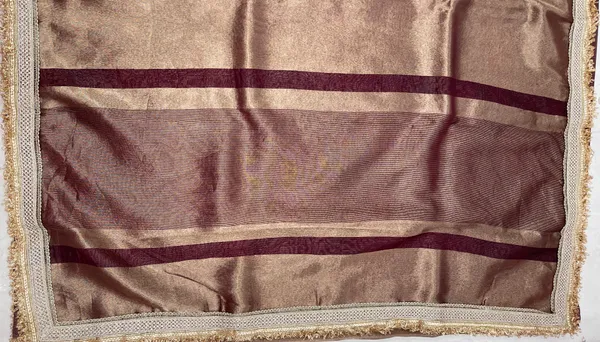 Humairah_Presents_Brown_Plain_Tissue_Tripple_Golden_Lace_Banarasi_Saree_with_Brown_Stripe_Blouse