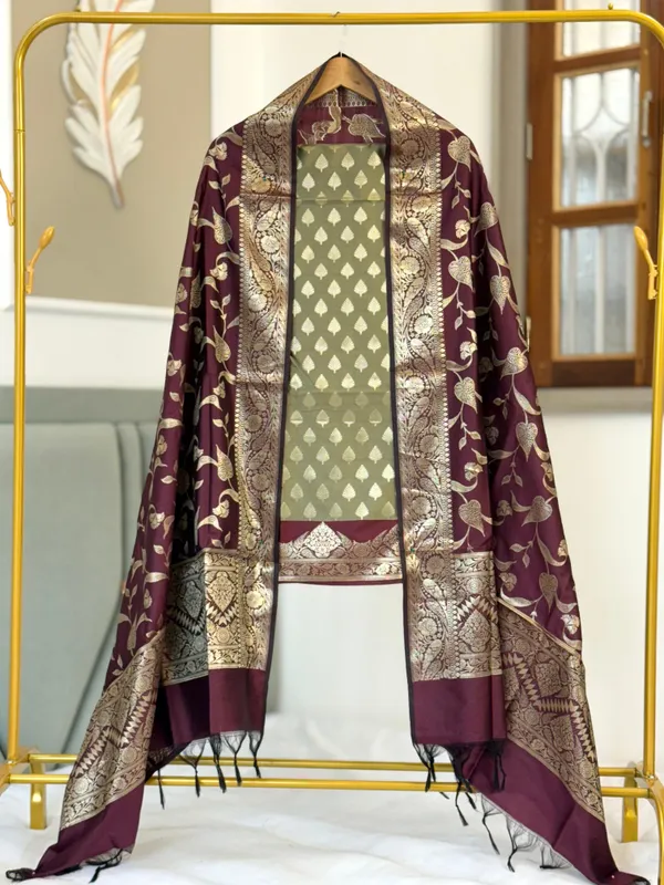 Light_Green_Katan_Silk_Floral_Zari_Booti_Contrast_Daman_Banarasi_Suit_with_Zari_Jaal_Wine_Dupatta_130PNJ_KS14