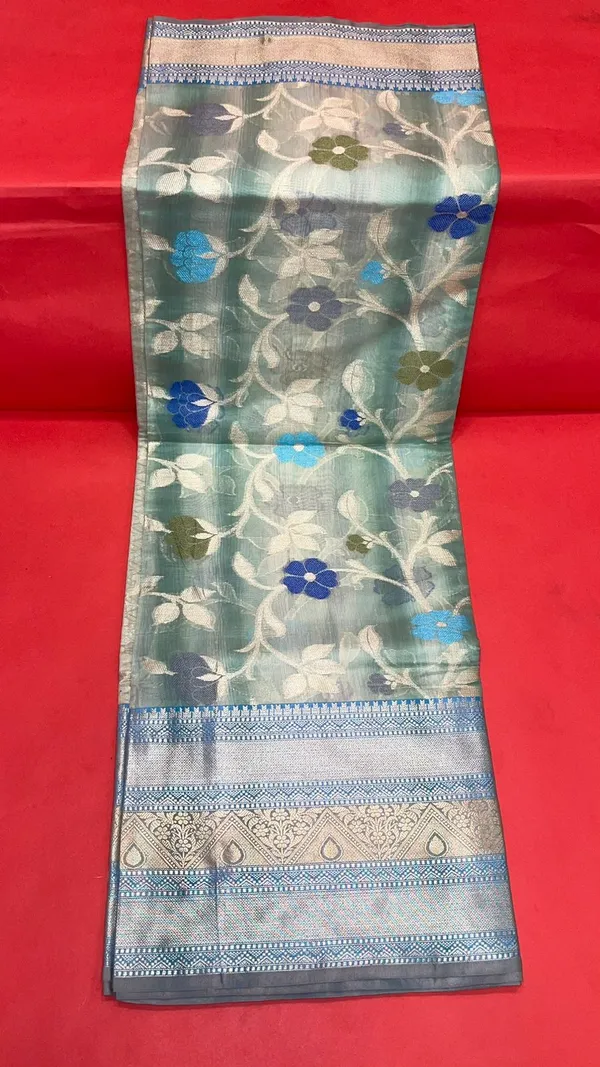 Grey_Matka_Silk/Silk_Blend_Banarasi_Sarees_For_Women_GEMTKSLK_195