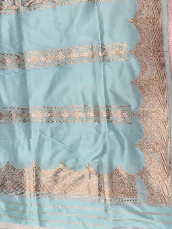 Pure_Handloom_Seagreen_Katan_Silk_Silver_Zari_Booti_Kadhwa_Banarasi_3_pcs_Suit_Set_14000PR_KS6