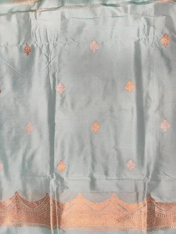 Pure_Handloom_Seagreen_Katan_Silk_Silver_Zari_Booti_Kadhwa_Banarasi_3_pcs_Suit_Set_14000PR_KS6