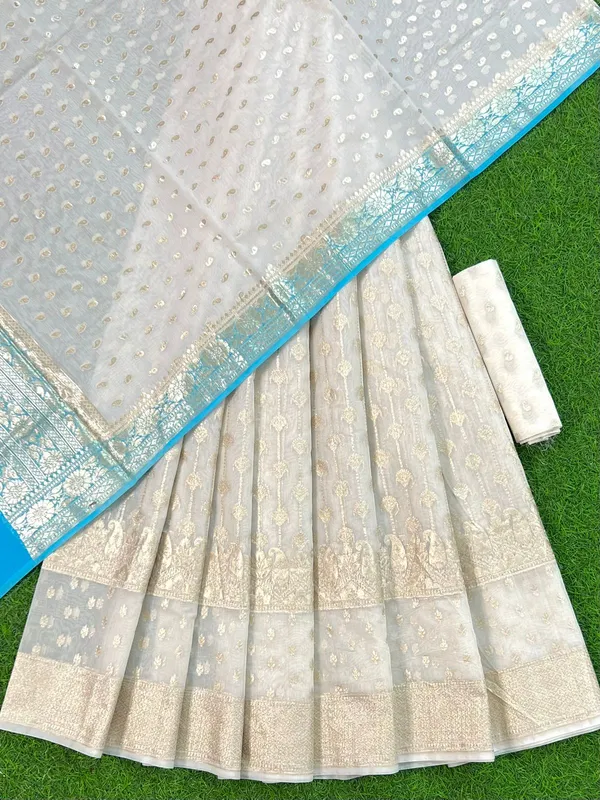 Off-White_Chanderi_Lorex_Zari_Lehenga_And_Floral_Booti_Blouse_With_Sky_Blue_Border_Dupatta_250PNJ_LNG18