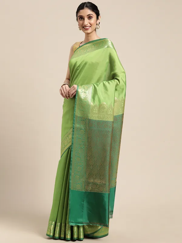 Green_Valkalam_Katan_Silk_Banarasi_Sarees_For_Women_GEKH30
