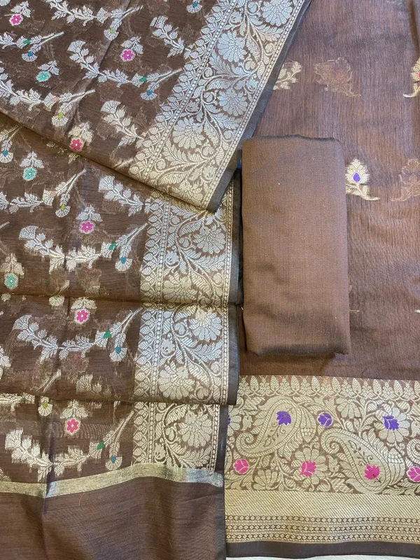 Brown_Cotton_Resham_Mina_Floral_Booti_Paisley_Mina_Border_Banarasi_Suit_625SHL_CT25