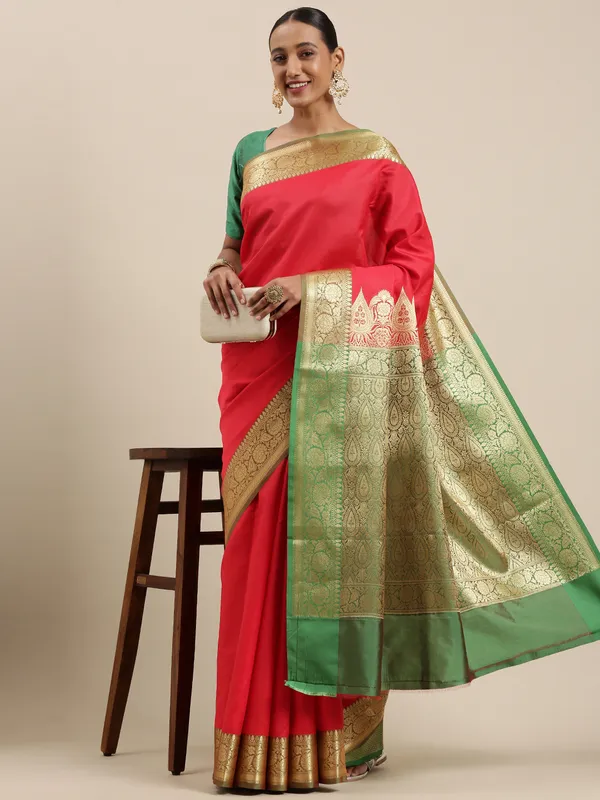 Red_Valkalam_Katan_Silk_Banarasi_Sarees_For_Women_GEKH28