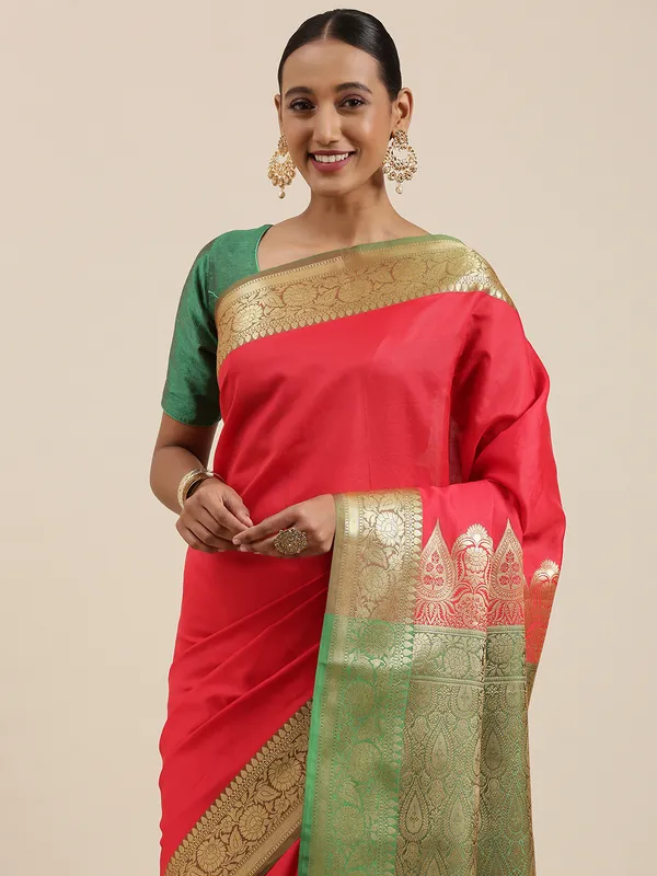 Red_Valkalam_Katan_Silk_Banarasi_Sarees_For_Women_GEKH28