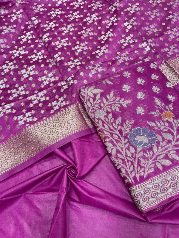 Humairah_Purple_Semi_Georgette_Floral_Ikkat_Mina_Border_3_pcs_Suit_Set_with_Plain_Bottom_and_Floral_Zari_Jaal_Purple_Dupatta