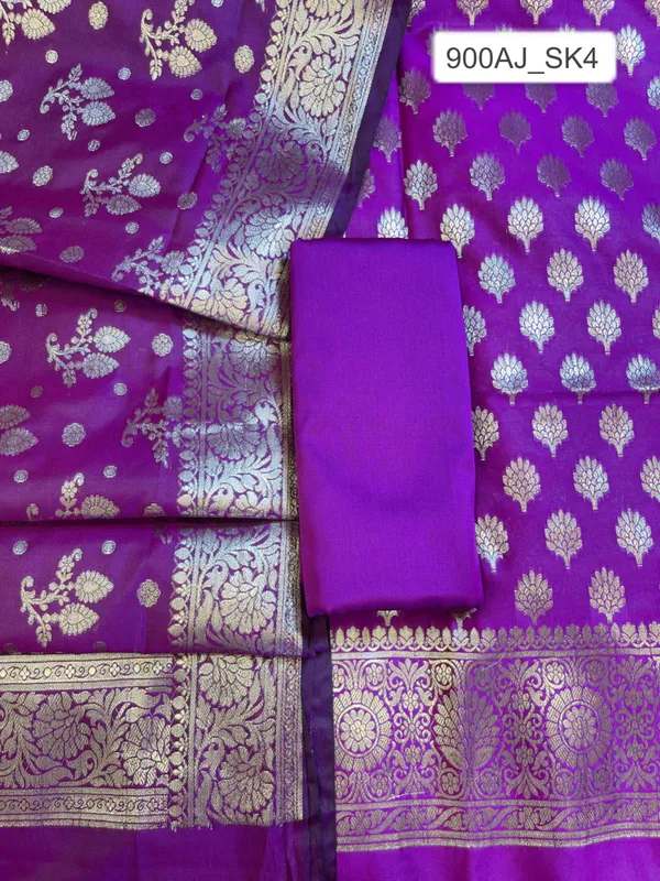 Purple_Semi_Silk_Floral_Booti_Banarasi_3_pcs_Suit_Set_900AJ_SK4