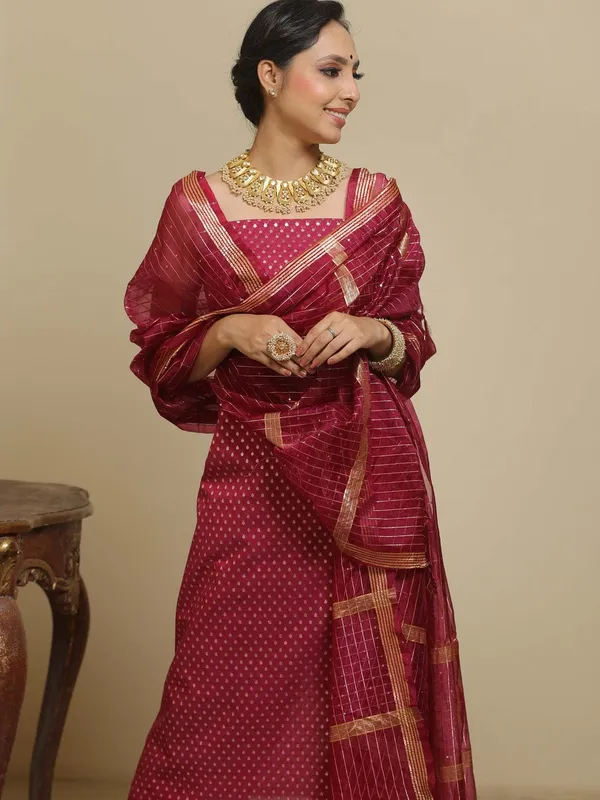 Burgundy_Banarasi_Mercerised_Lorex_Weave_Suit_with_Organza_Silk_Check_Sequins_Embroidery_Dupatta_1000SKL_OGL2