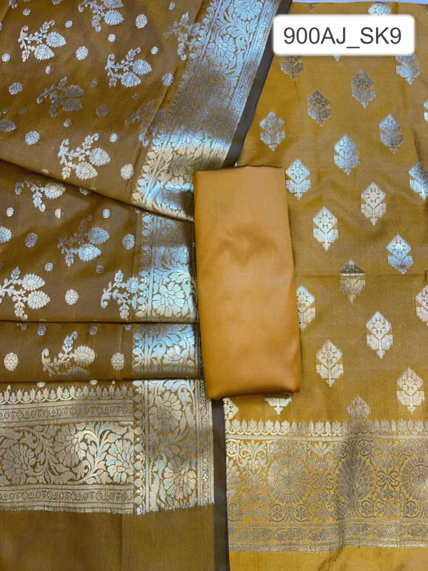 Mustard_Semi_Silk_Floral_Boota_Banarasi_3_pcs_Suit_Set_900AJ_SK9