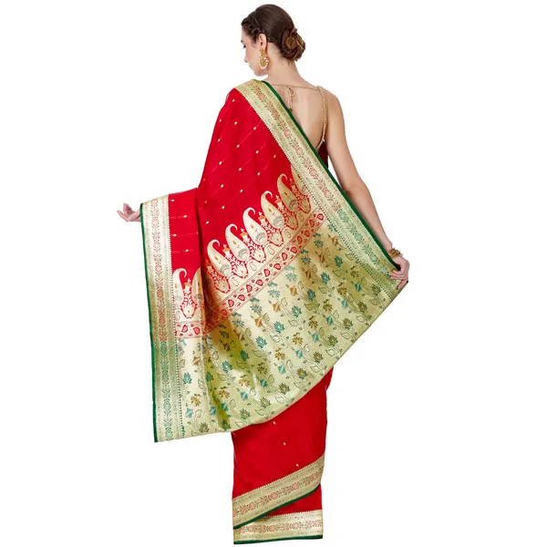 Humairah_Presents_Red_Satin_Silk_Saree_With_Blouse_Piece(JA67_RED_Free_Size)