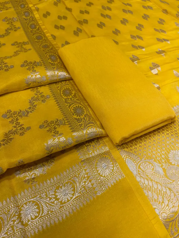 Puresilk_Handloom_Yellow_Viscose_Silk_Banarasi_3_pcs_Suit_Set_RHN_VS3