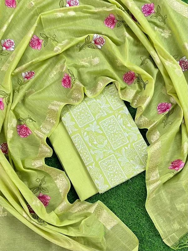 Light_Green_Pure_Banarasi_Mercerised_Suit_with_Zari_Booti_Weaving_&_Embroidery_Dupatta_1250SKL_ME6