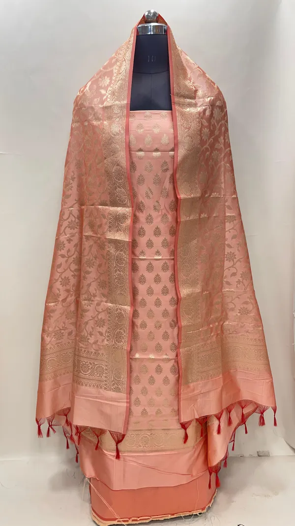 Peach_Semi_Katan_Silk_Handloom_Banarasi_3_pcs_Suit_Set_MUB_SK18