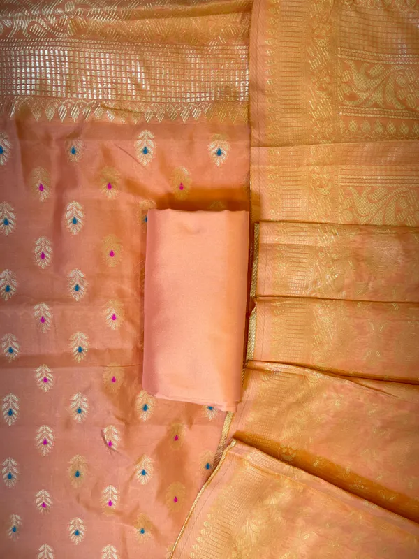 Peach_Butter_Silk_Zari_Mina_Booti_Banarasi_3_pcs_Suit_Set_600SKL_BS9