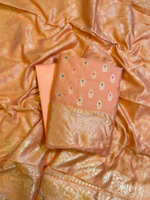 Peach_Butter_Silk_Zari_Mina_Booti_Banarasi_3_pcs_Suit_Set_600SKL_BS9