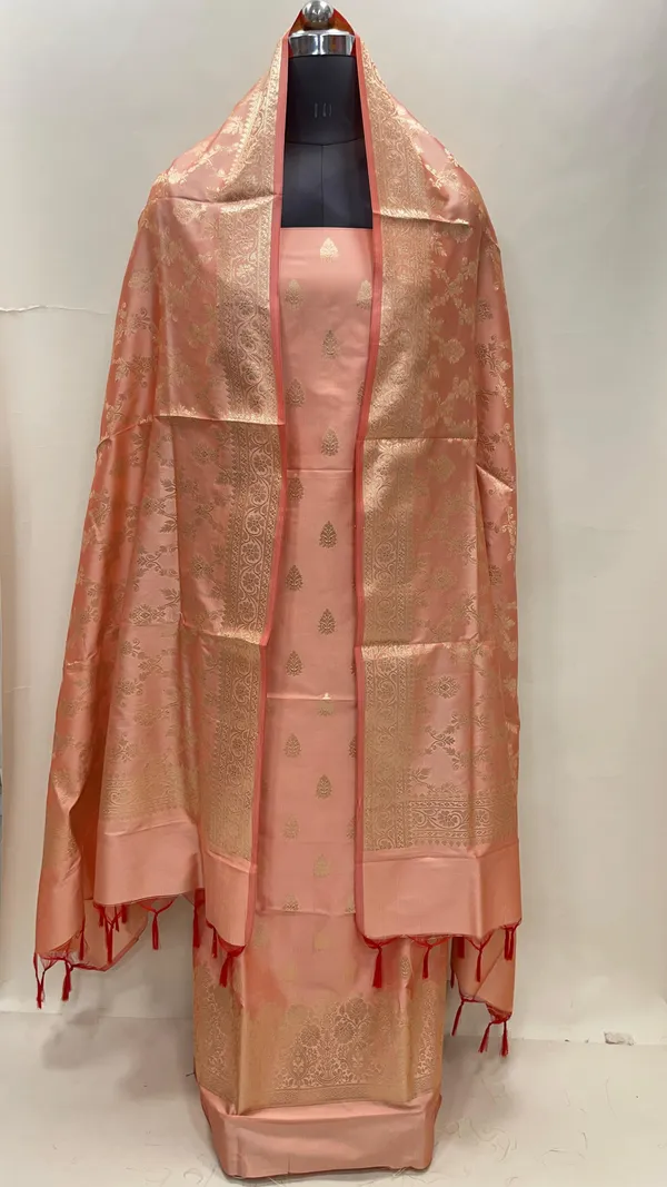 Peach_Semi_Katan_Silk_Handloom_Banarasi_3_pcs_Suit_Set_MUB_SK52