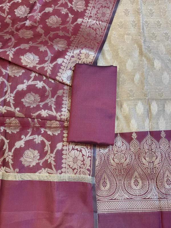 Beige_Art_Silk_Floral_Zari_Booti_Contrast_Banarasi_Suit_with_Maroon_Dupatta_625AJ_TPT59