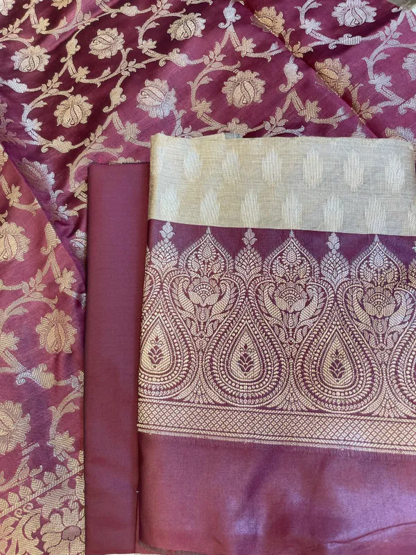 Beige_Art_Silk_Floral_Zari_Booti_Contrast_Banarasi_Suit_with_Maroon_Dupatta_625AJ_TPT59