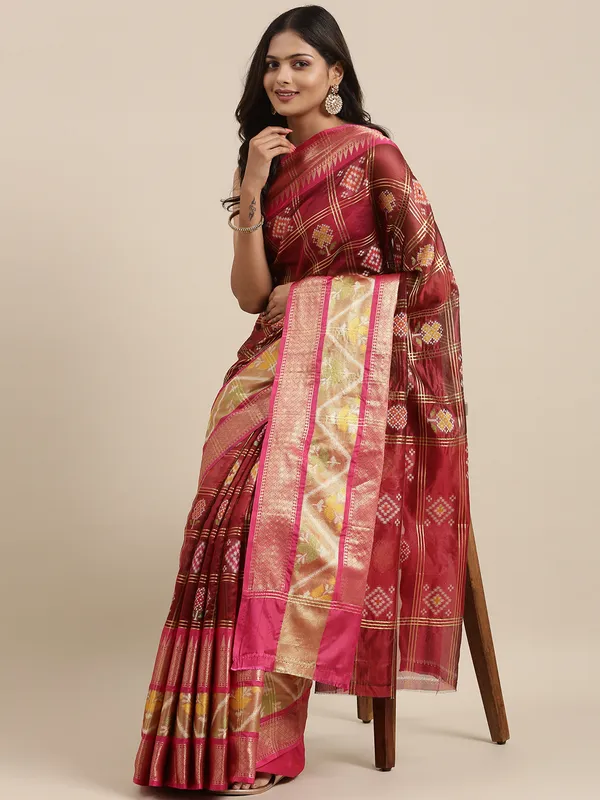Maroon_Art_Silk_Banarasi_Sarees_For_Women_GEASF_42