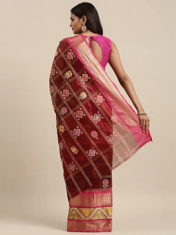 Maroon_Art_Silk_Banarasi_Sarees_For_Women_GEASF_42