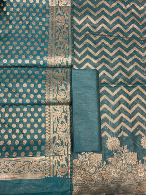 Seagreen_Cotton_Silk_Zig-Zag_Banarasi_3_pcs_Suit_Set_675JVC_123