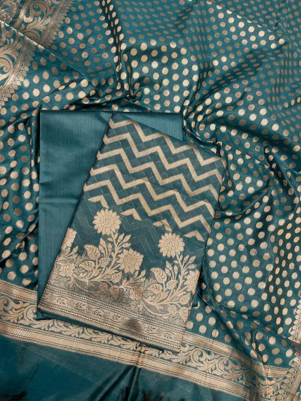 Seagreen_Cotton_Silk_Zig-Zag_Banarasi_3_pcs_Suit_Set_675JVC_123
