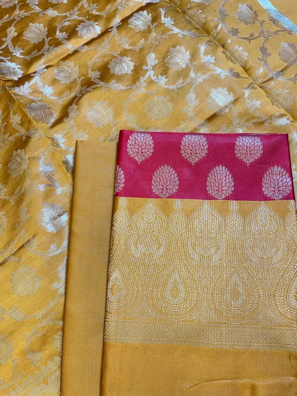 Red_Art_Silk_Floral_Zari_Boota_Contrast_Banarasi_Suit_with_Mustard_Dupatta_625AJ_TPT11