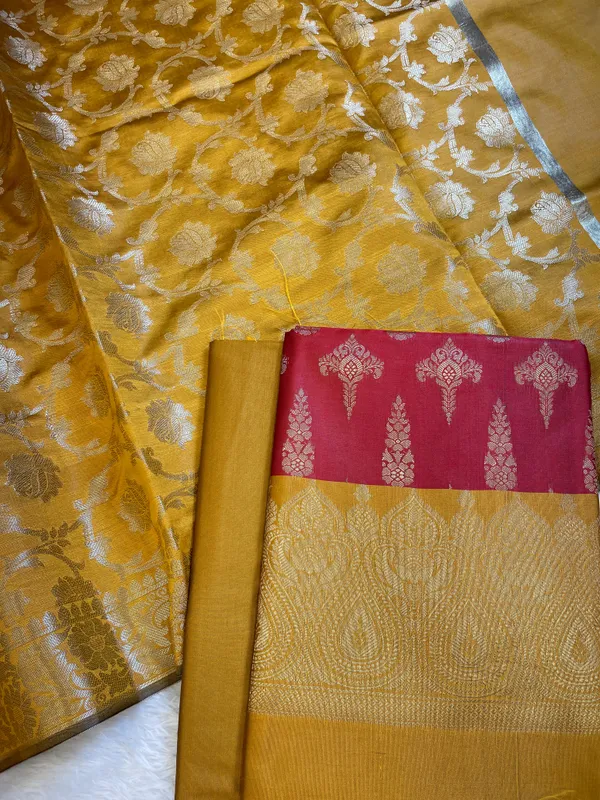 Red_Art_Silk_Floral_Zari_Booti_Contrast_Banarasi_Suit_with_Mustard_Dupatta_625AJ_TPT25