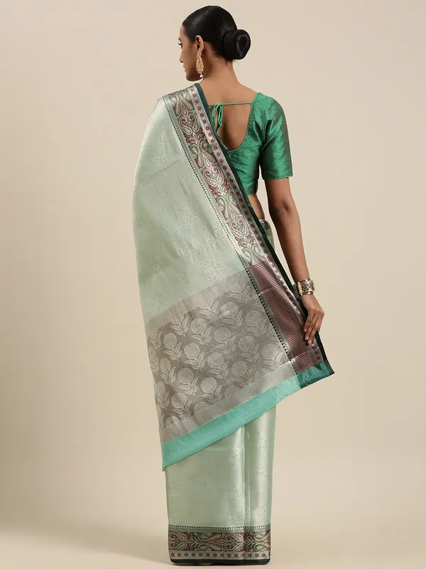 Sea_Green_Kanchi_Silk_Banarasi_Sarees_For_Women_GEBE10