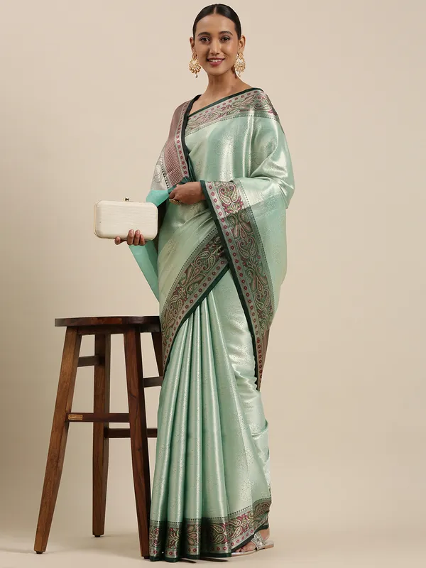 Sea_Green_Kanchi_Silk_Banarasi_Sarees_For_Women_GEBE10
