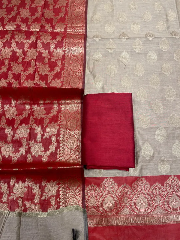 Beige_Cotton_Banarasi_3_pcs_Suit_Set_with_Contrast_Red_Dupatta_IM_CS15