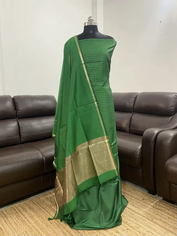 Green_Cotton_Silk_Stripe_Zari_Patti_Banarasi_3_pcs_Suit_Set_600SKL_CS7
