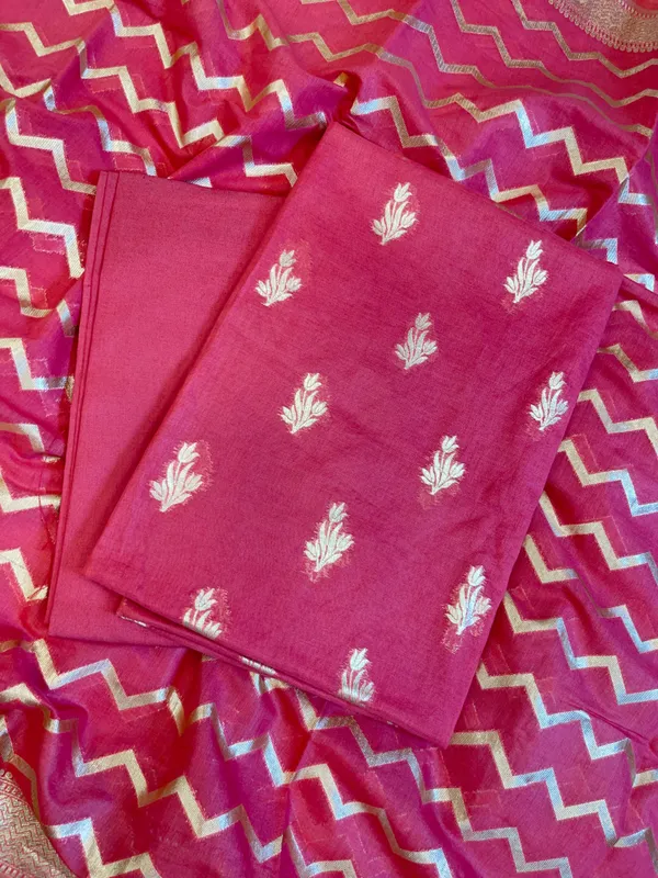 Dark_Pink_Mercerise_Silk_Floral_Zari_Booti_with_Zig-Zag_Dupatta_Banarasi_Suit_11SKL_MSRS3