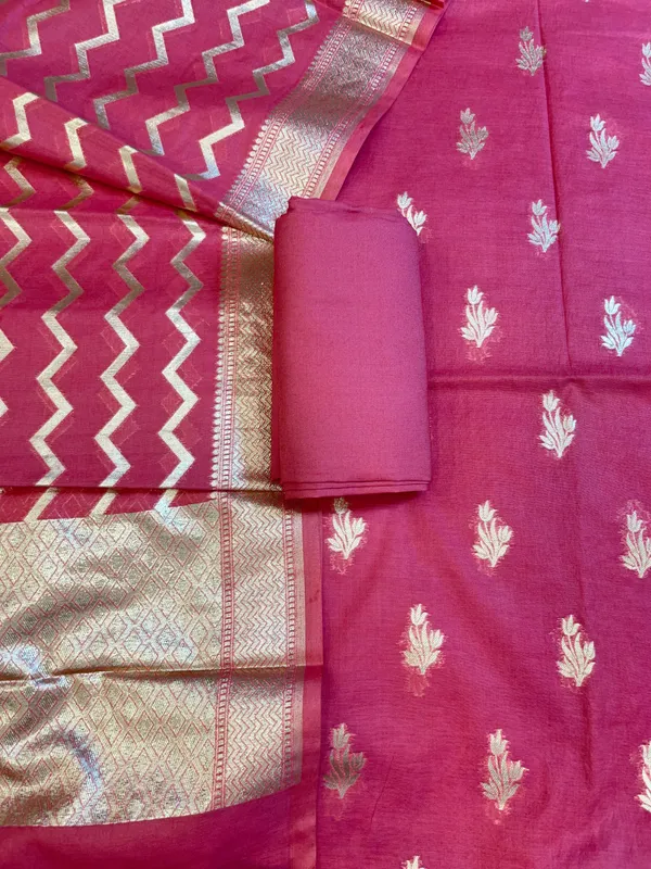 Dark_Pink_Mercerise_Silk_Floral_Zari_Booti_with_Zig-Zag_Dupatta_Banarasi_Suit_11SKL_MSRS3