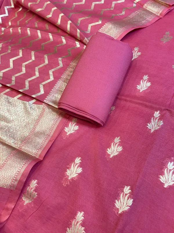 Dark_Pink_Mercerise_Silk_Floral_Zari_Booti_with_Zig-Zag_Dupatta_Banarasi_Suit_11SKL_MSRS3