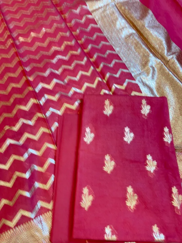 Dark_Pink_Mercerise_Silk_Floral_Zari_Booti_with_Zig-Zag_Dupatta_Banarasi_Suit_11SKL_MSRS3