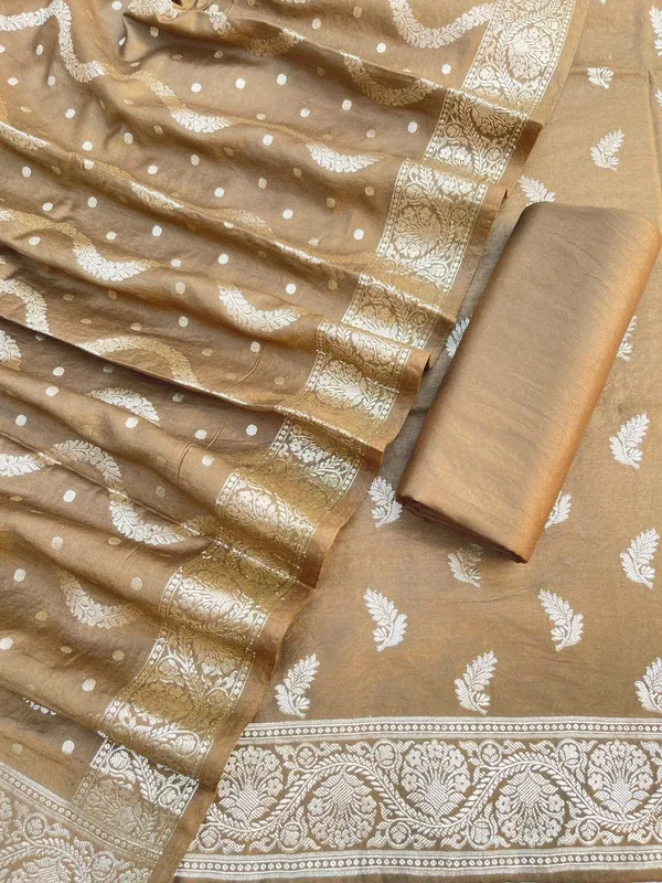 Brown_Soft_Viscose_Silk_Vasket_Zari_Booti_with_Leheriya_Dupatta_1050BFS_SV2