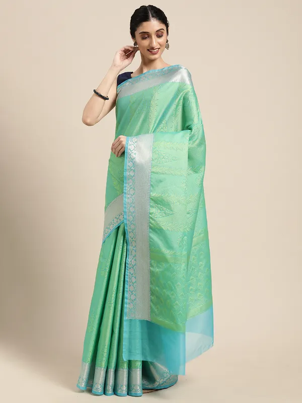 Green_Art_Silk/Tanchoi_Banarasi_Sarees_For_Women_GEBC16