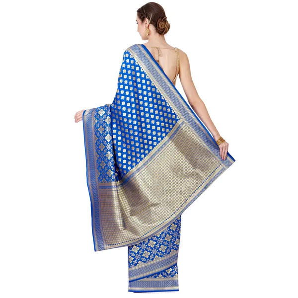 Humairah_Presents_Blue_Satin_Silk_Zari_Floral_Booti_Saree_With_Blouse_Piece_GEJA17