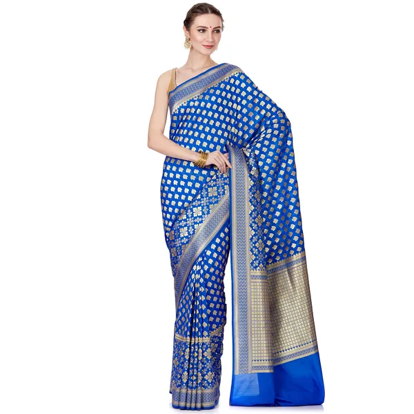 Humairah_Presents_Blue_Satin_Silk_Zari_Floral_Booti_Saree_With_Blouse_Piece_GEJA17