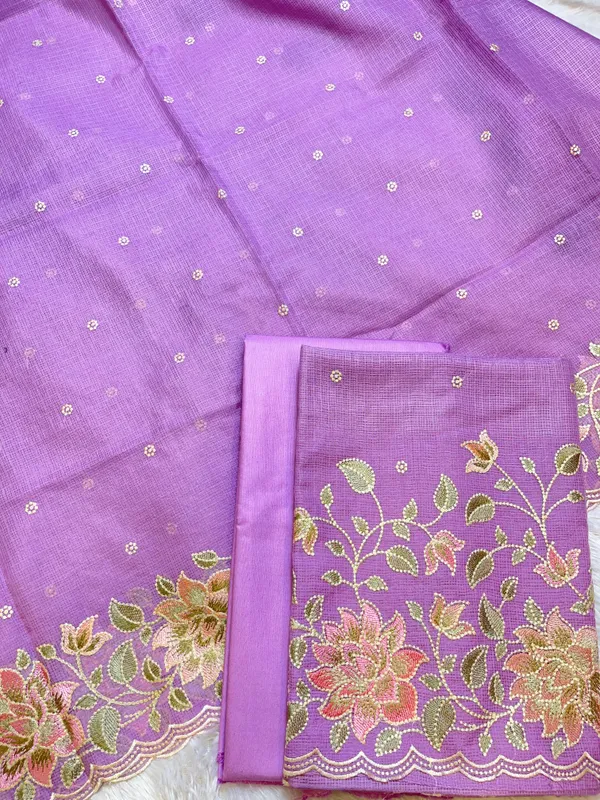 Purple_Kota_Check_Embroidery_Banarasi_3_pcs_Suit_Set_1100SKL_KC6