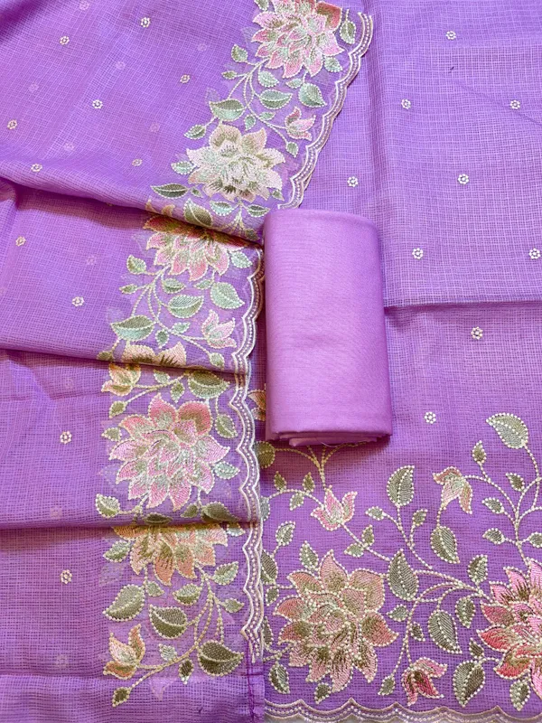 Purple_Kota_Check_Embroidery_Banarasi_3_pcs_Suit_Set_1100SKL_KC6