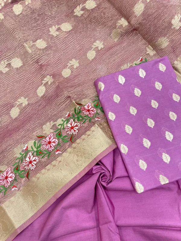Lavender_Pure_Cotton_Embroidery_Tissue_Dupatta_Banarasi_3_pcs_Suit_Set_IM_PCEM5
