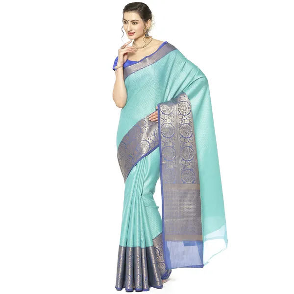 Turquoise_Blue_Art_Silk/Tanchoi_Banarasi_Sarees_For_Women_GEBC9